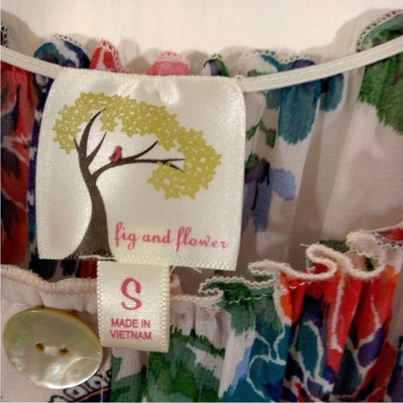 Veronica Multi Floral Block Print Off-the-Shoulder Tiered Maxi Dress NWT Small - Picture 7 of 7